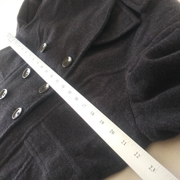 St. John's Bay women's size L black cashmere blend pea coat - Picture 3 of 16